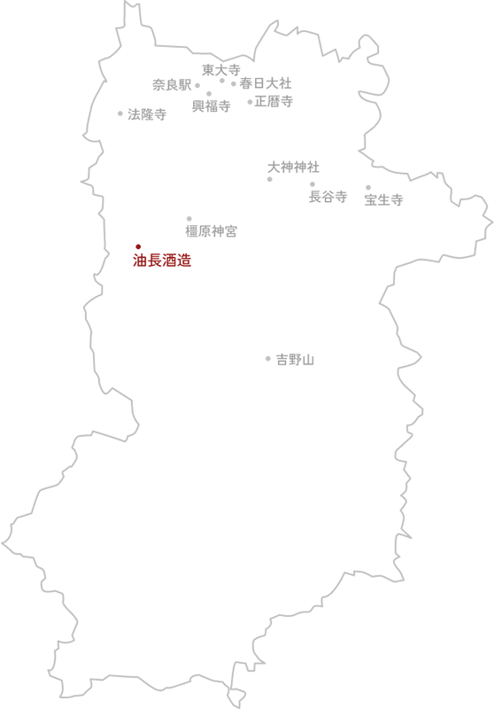 油長酒造の位置を示す地図
